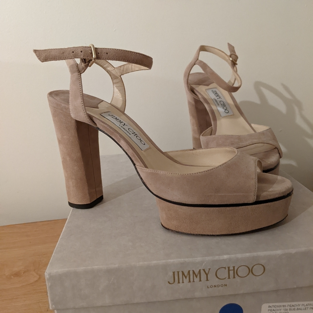 Jimmy choo peachy platform heels, ballet pink size 38.5